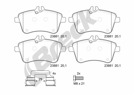 Set placute frana,frana disc 23881 00 701 10 BRECK